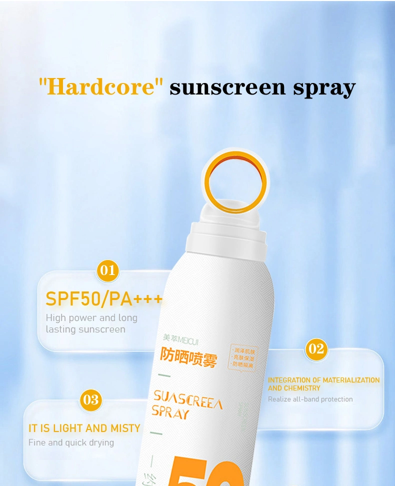 Factory Supply Sunblock Spray Anti-Aging Face Care SPF 50 PA+++ Sunscreen Spray